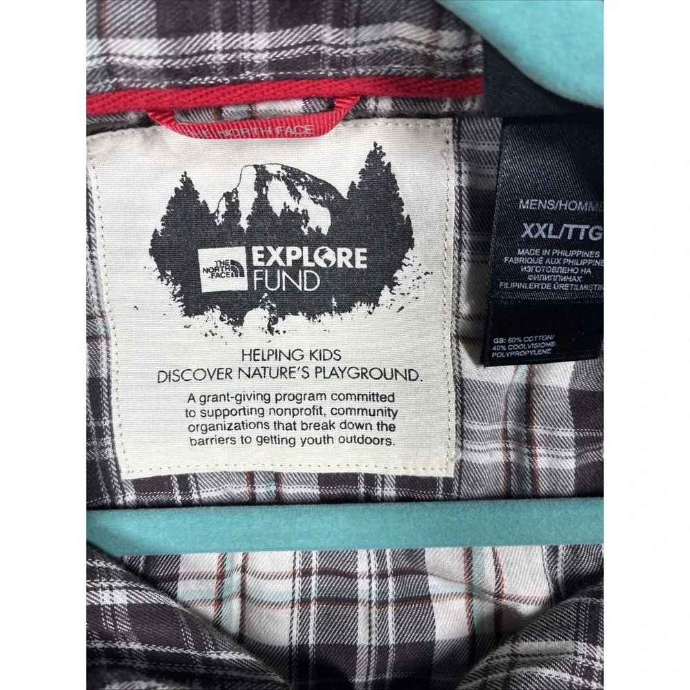 North Face Plaid Flannel Explore Fund Hiking Long Sleeve Cabincore Mens‎ 2XL